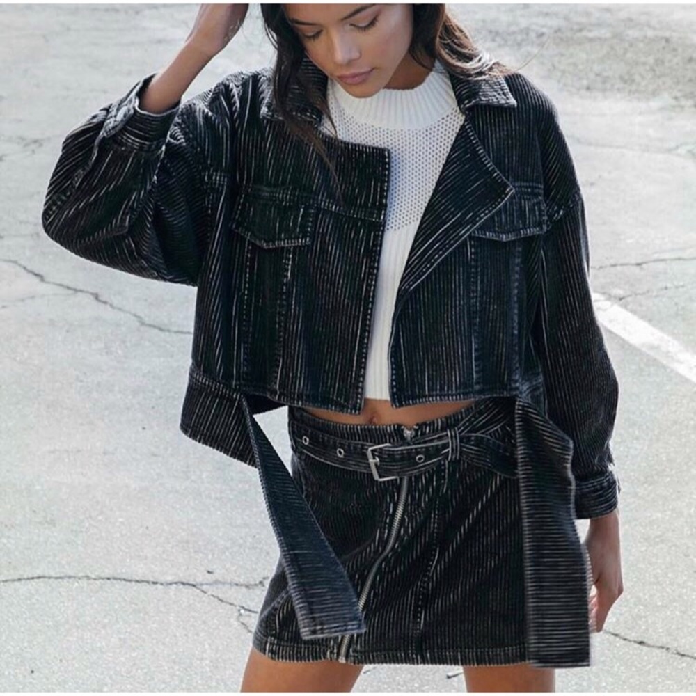 Black Corduroy Moto Set - Picture 4 of 7